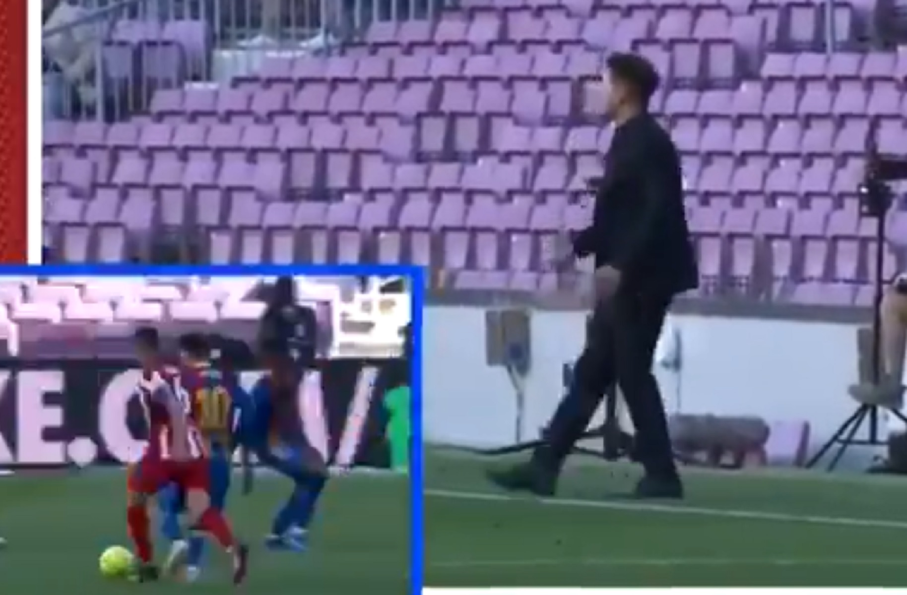 Ο Σιμεόνε παλεύει από τον πάγκο να κόψει τον Μέσι (vid)