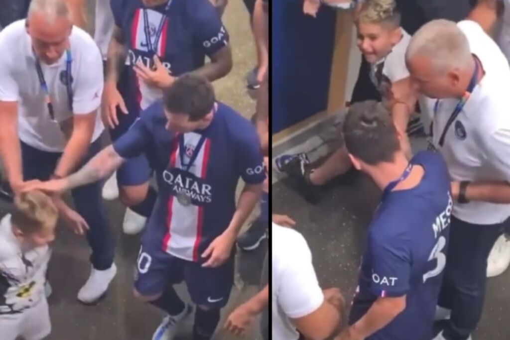 Αξιέπαινη κίνηση Μέσι – Προστάτεψε παιδάκι από την ασφάλεια του γηπέδου (vid)
