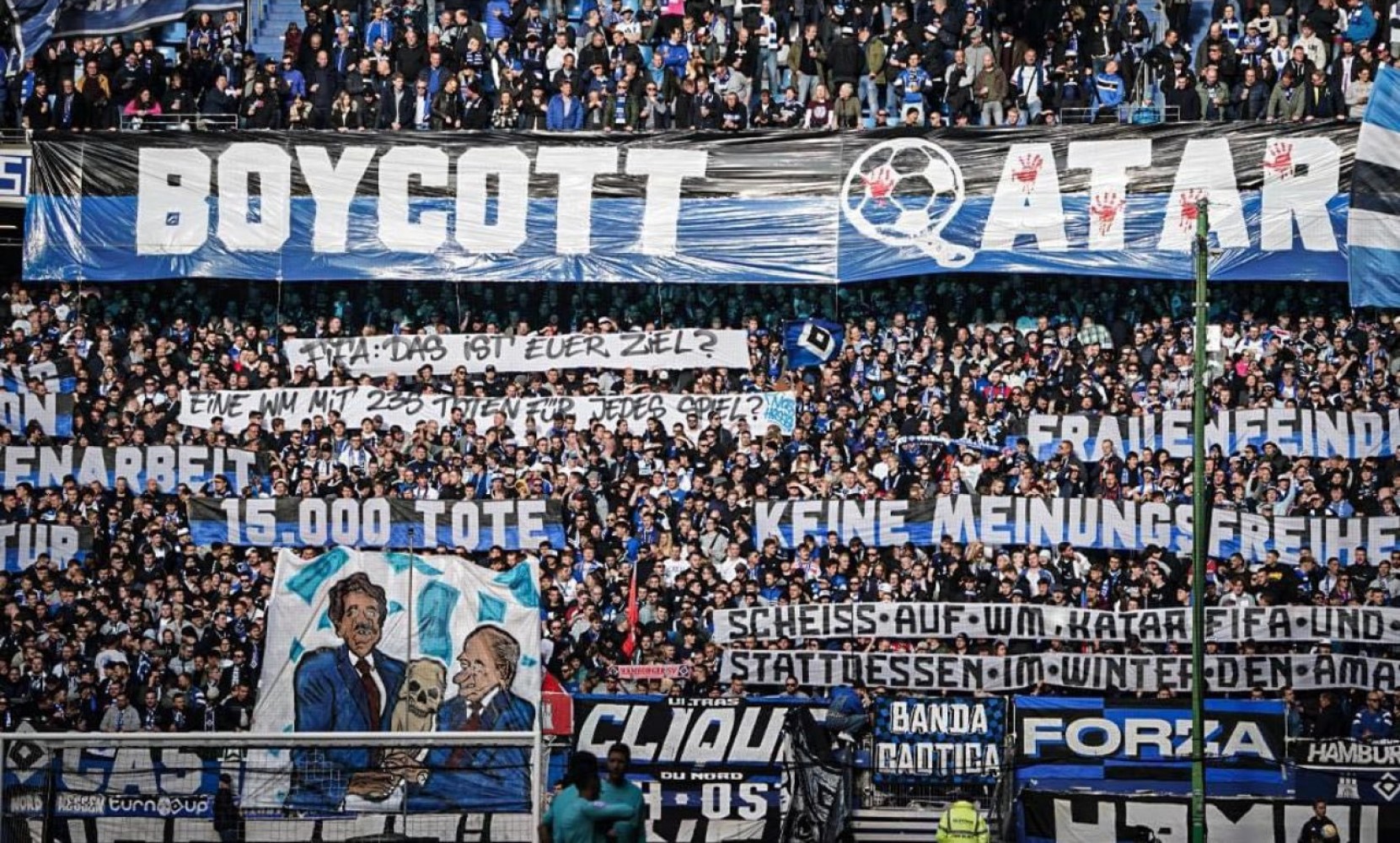 Σκληρά μηνύματα κατά του… Mundial στο Κατάρ – Έγινε χαμός στο Αμβούργο (pic)