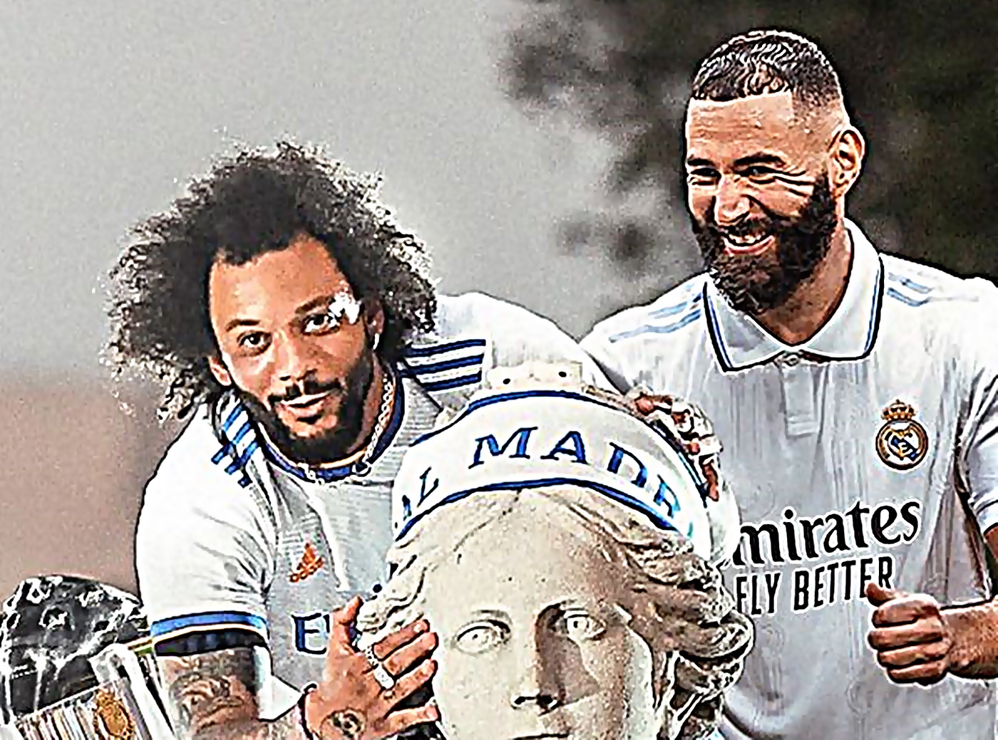 «Έπιασε» τον Μαρσέλο ο Μπενζεμά στα… βασιλικά τρόπαια! (pic)