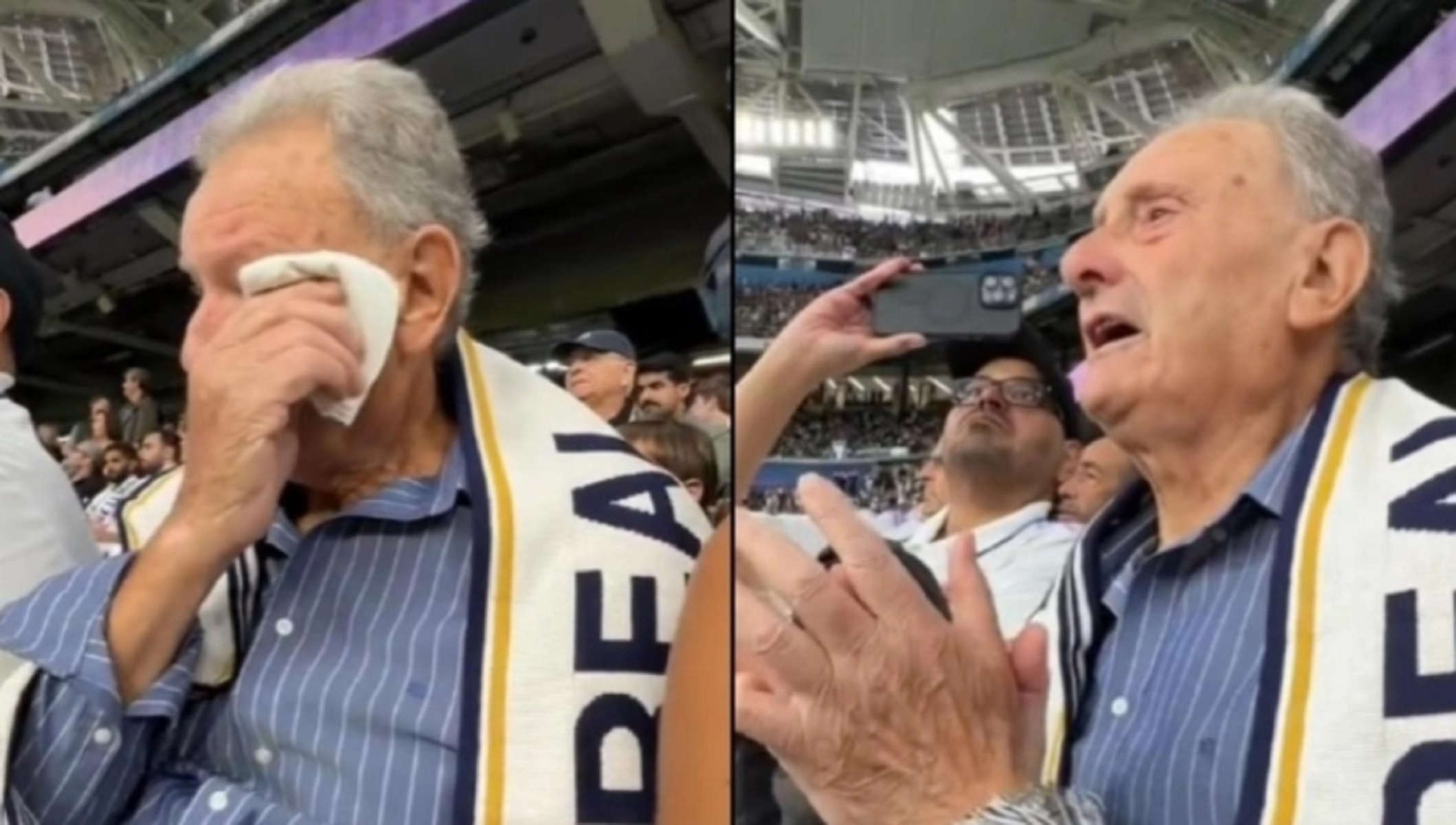 Απλά συγκινητικό: Παππούς και εγγονή στο νέο «Μπερναμπέου» – Έβαλε τα κλάματα ο 85χρονος (vid)