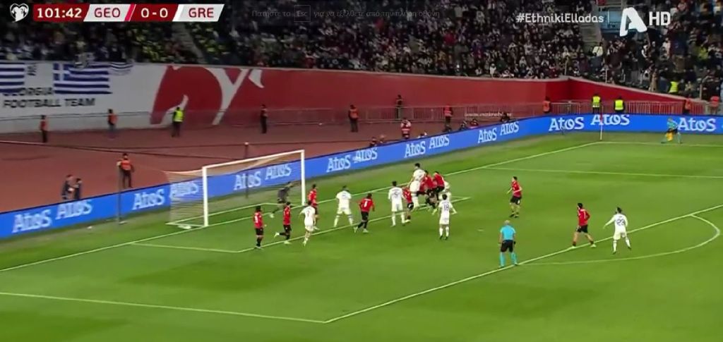 Γεωργία – Ελλάδα: Άγγιξε το γκολ η Εθνική, δοκάρι ο Μαυροπάνος! (vid)