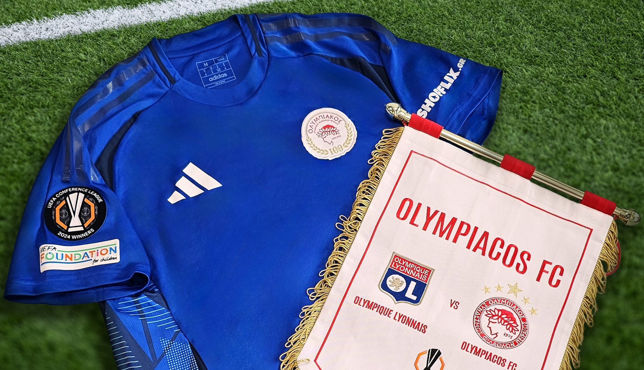 Ολυμπιακός: Το σήμα του νικητή του Conference στο μανίκι της φανέλας (vid)