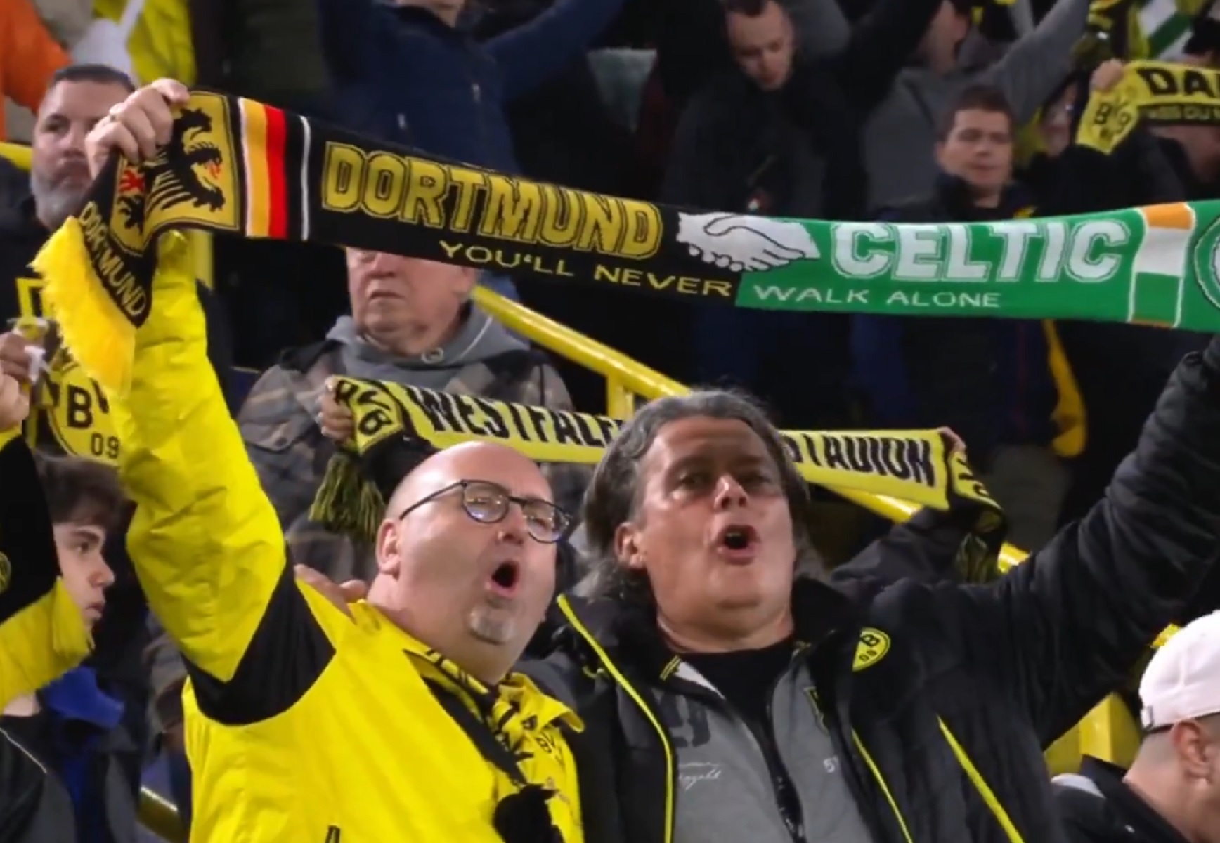 Μαγεία: Οπαδοί της Ντόρτμουντ και της Σέλτικ τραγουδούν μαζί το «YOU’LL NEVER WALK ALONE» (vid)