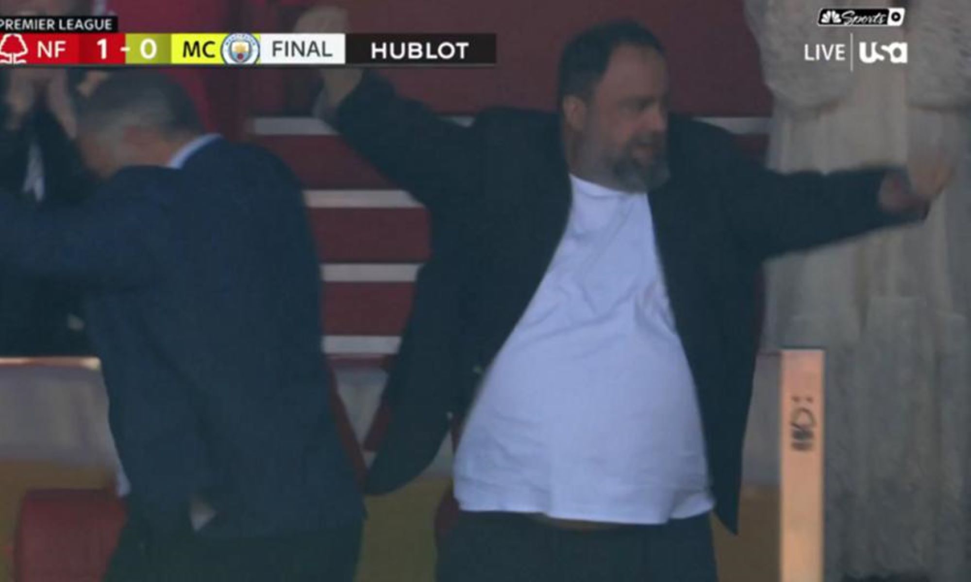 Οι πανηγυρισμοί του Μαρινάκη στη νίκη της Νότιγχαμ επί της Μάντσεστερ Σίτι (vid)